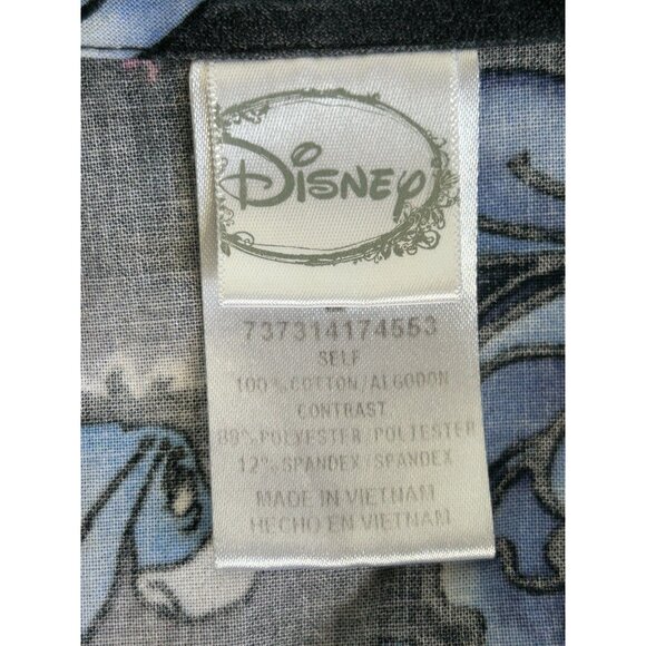 Disney Eeyore Floral Short Sleeve Scrub Top in Black/Blue - Sz L - Picture 5 of 7